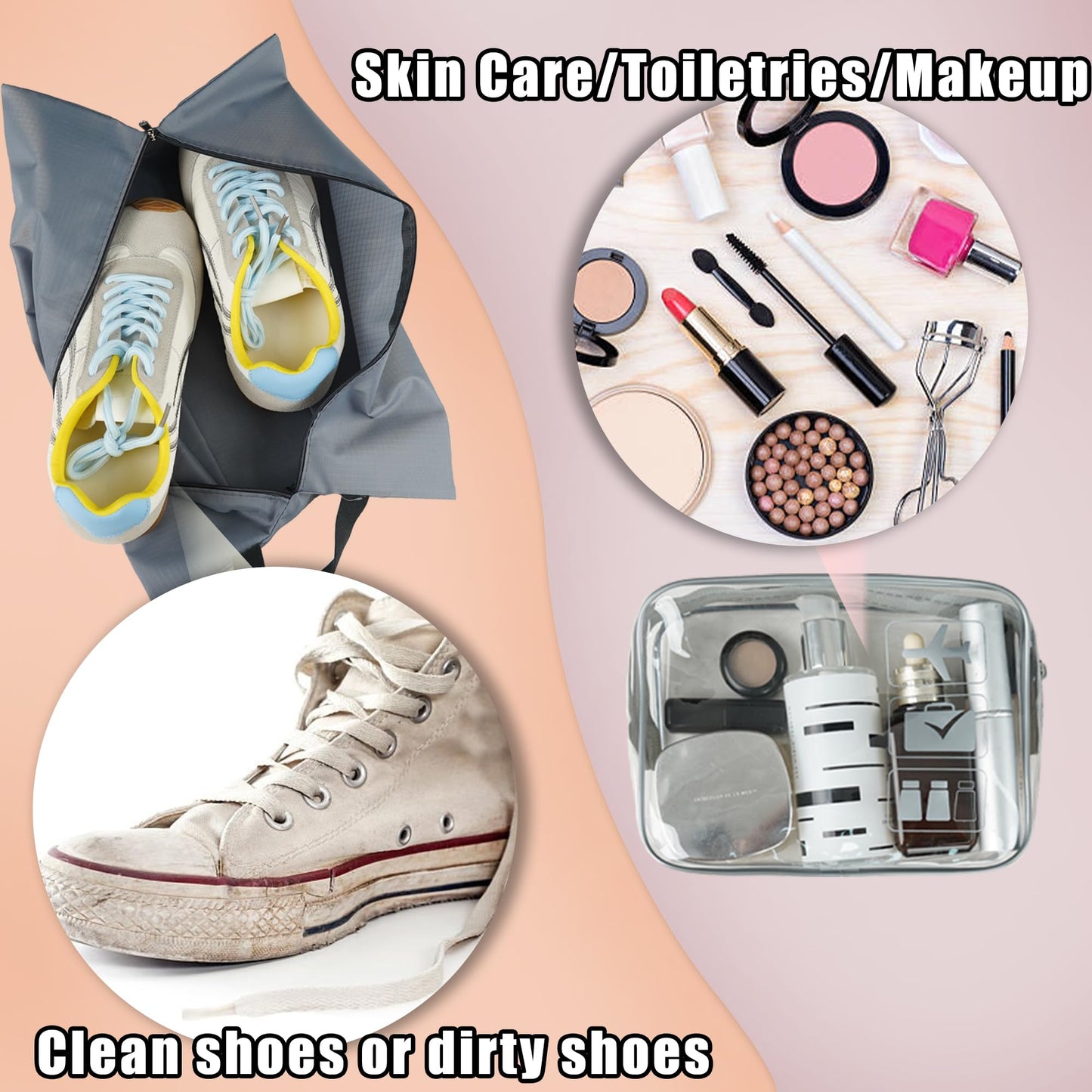 Hitanfe 8 Pcs Compression Packing Cubes Travel for Suitcases, Waterproof Luggage Organizer Washable Storage Bags Set for Backpack Travel- Packaging Cubes for Carry-Ons and Storage