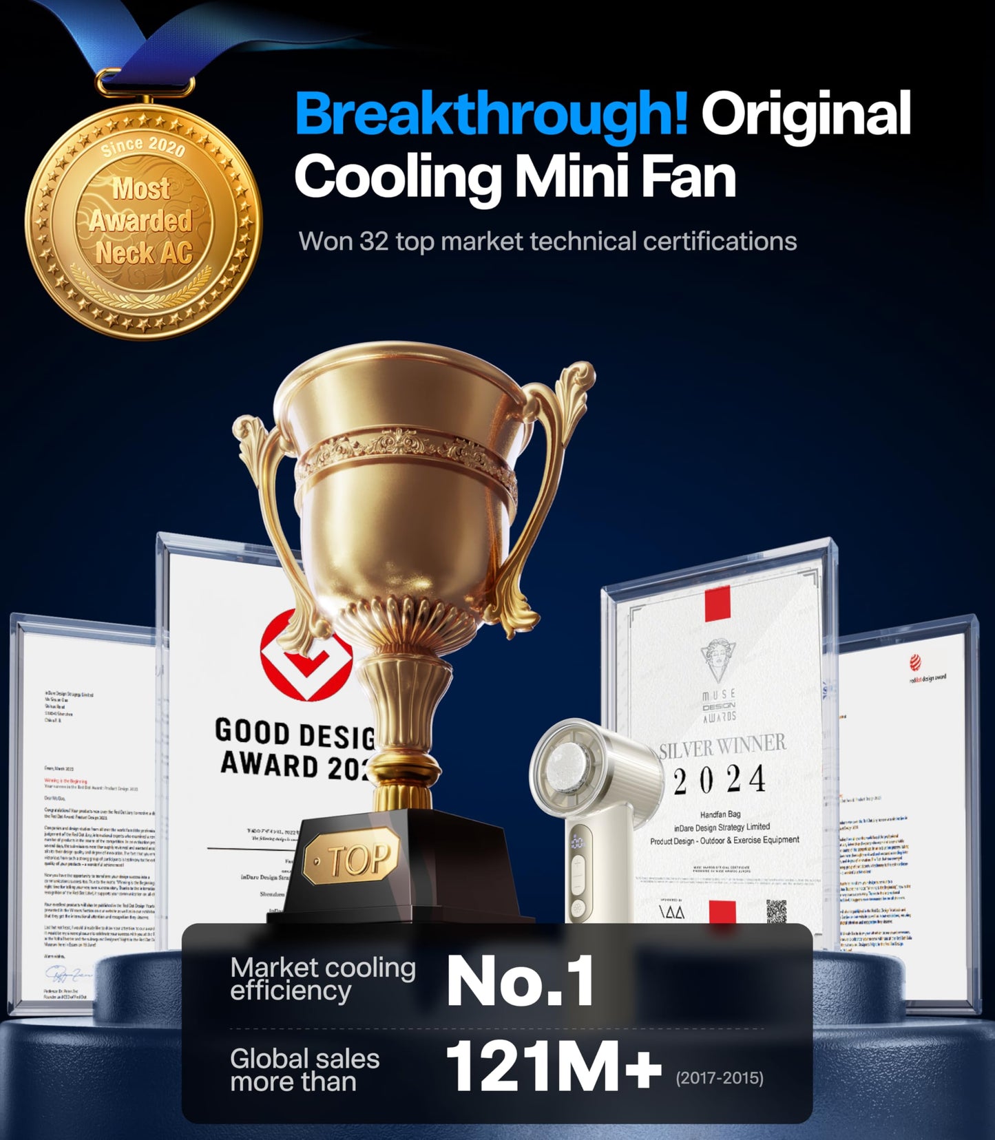 TORRAS COOLiFY iva Handheld Fan with Ice Cooler, [Chill by 50F], 0-100 Adjustable Speed, Super Mini Powerful Portable Fan 5000mAh Rechargeable, Hand Fans for Travel Essentials, Gifts for Women, Ivory