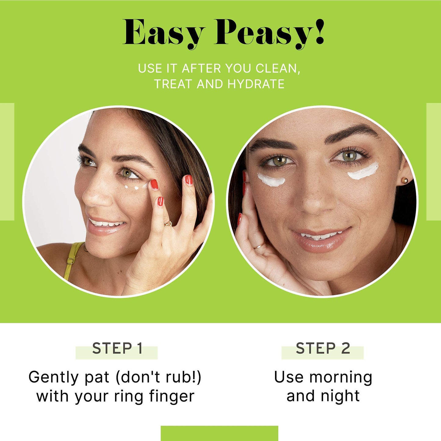 No B.S. (No Bad Stuff) Caffeine Eye Cream anti aging bundle with Two CoQ10 Deluxe Minis. Under Eye Cream for Dark Circles and Puffiness. Includes CoQ10 for Wrinkles.