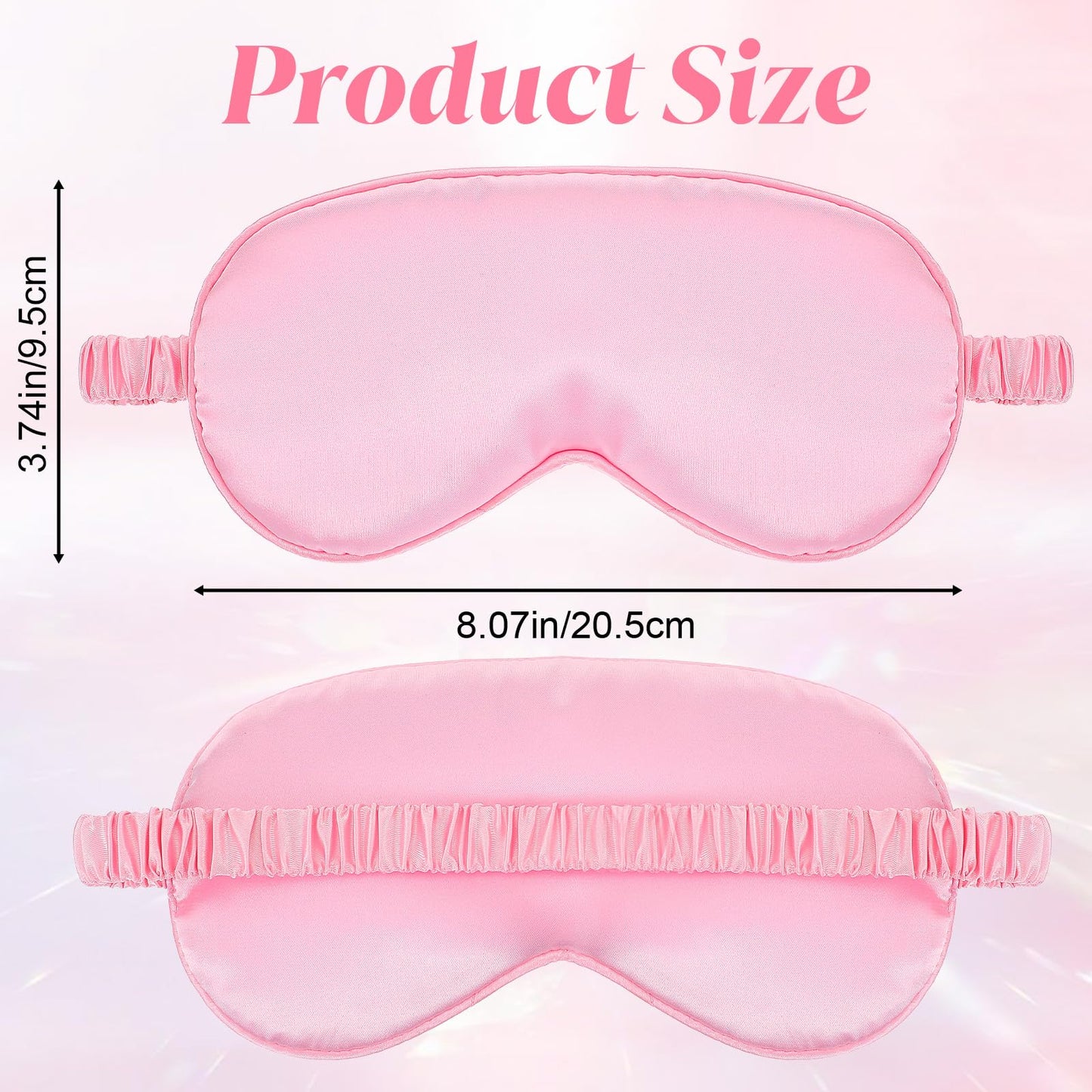 KFHENSOMR Silk Sleep Eye Mask 4 Pack Mulberry Sleep Mask Eye Cover Blindfold with Elastic Strap Cute Satin Soft Eyeshade Masks for Women Night Sleeping Travel Nap (Pink)