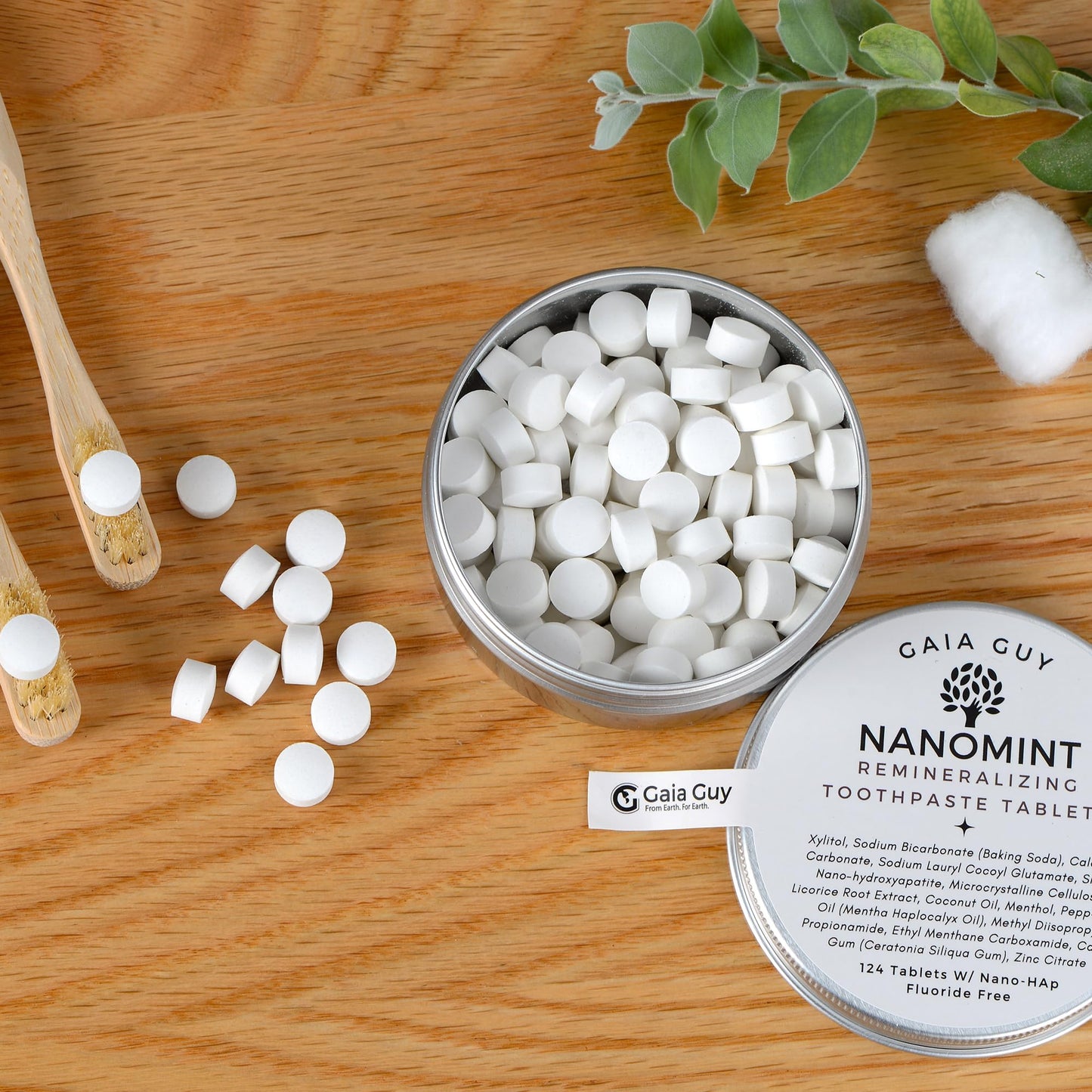 NanoMint | Remineralizing Toothpaste Tablets | Nano Hydroxyapatite Fluoride Free | 124 Toothpaste Tabs | Eco Friendly, Travel Mouthwash Tablets | Freshens Breath & Strengthens Tooth Enamel