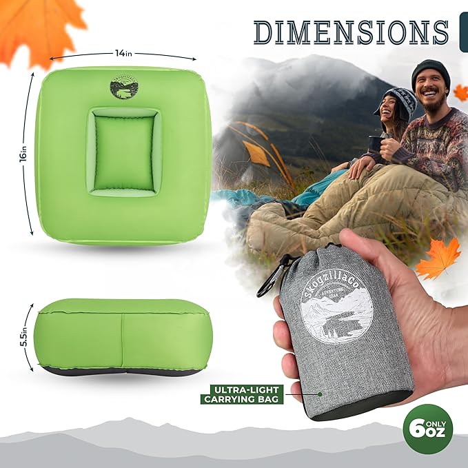 TrailNeck 1.0 camping pillow-Compact, portable, packable, camping essentials, outdoor gear, hiking, backpacking, deployments, beach, car, plane travel pillow. Firm pillows for multi-position sleepers.