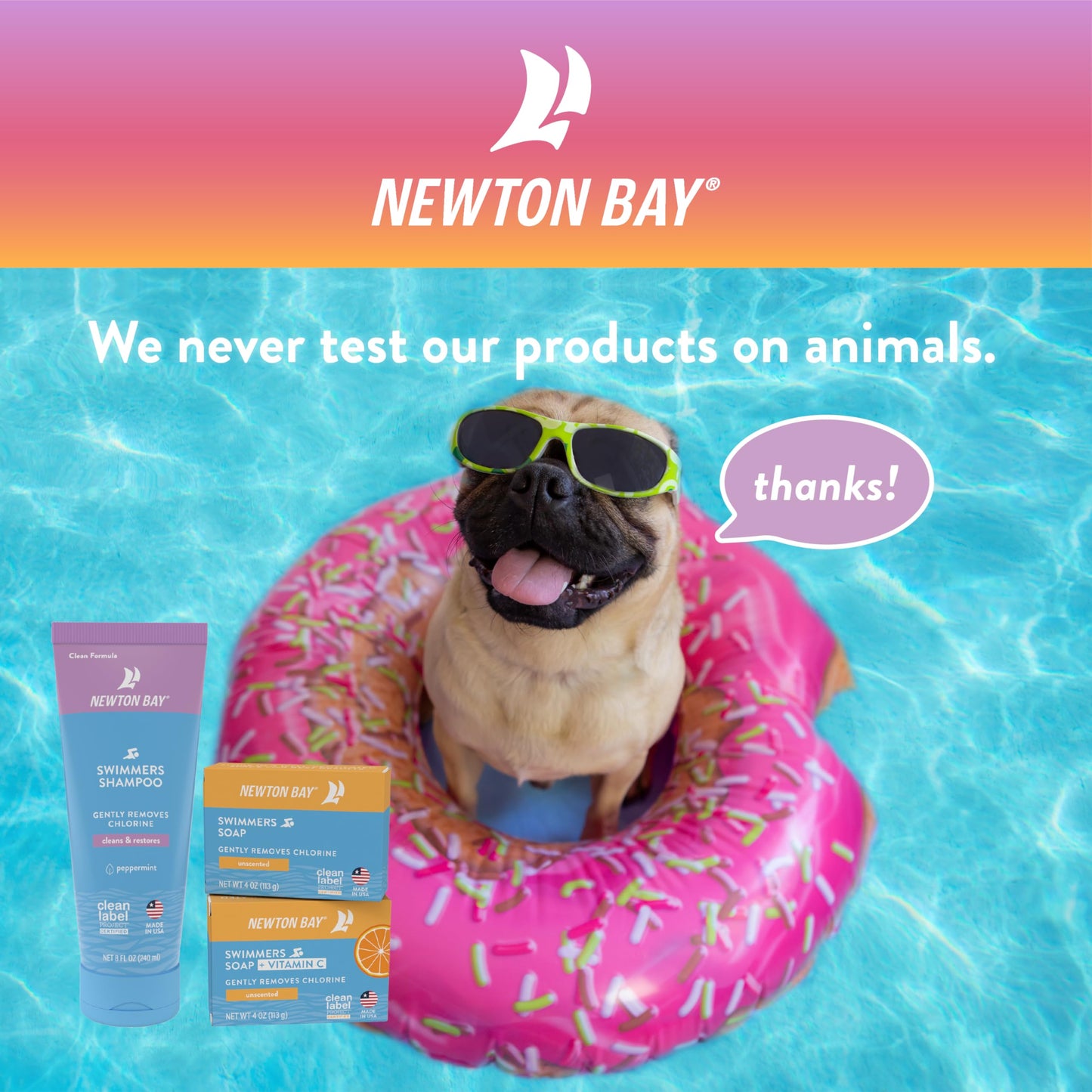 Newton Bay Swimmers Soap + Vitamin C | All Natural Body and Face Wash Soap Bar | Neutralizes and Washes Away Chlorine After Swimming | Revitalizes Sensitive Skin | Single 4 Ounce Soap Bar