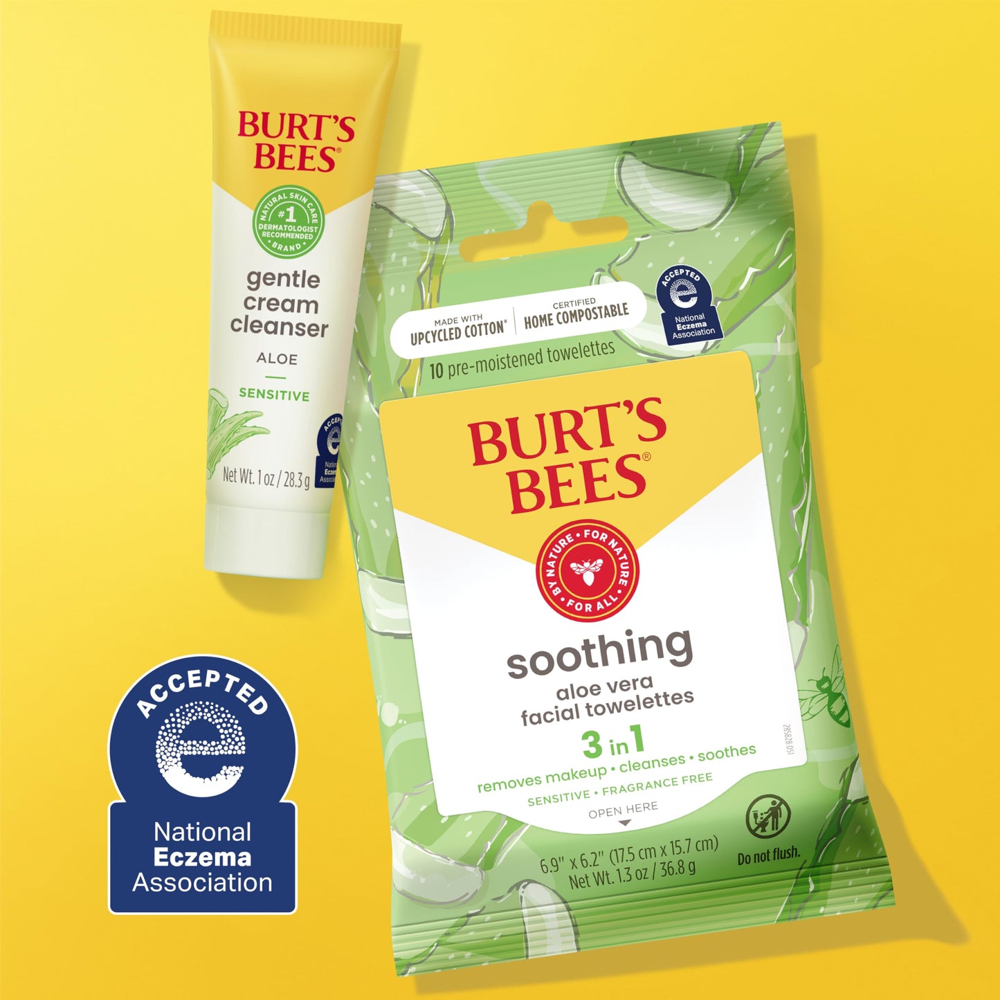 Burt's Bees Gentle Skin Care To-Go Set, Includes Cleanser, Towelettes, Lotion and Sheet Mask, Travel Size Facial Skin Care Products for Sensitive Skin, Natural Origin, 1 Gift Set