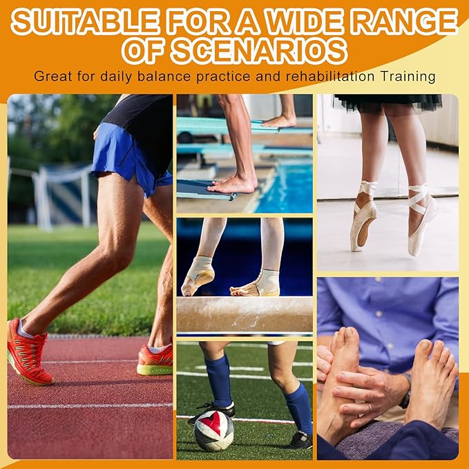 Ankle Foot Strengthener Balance Board for Sprained Ankle, Physical Therapy, Plantar Fasciitis Relief, Balance Training, Stability Exercises, Attached Instruction Manual