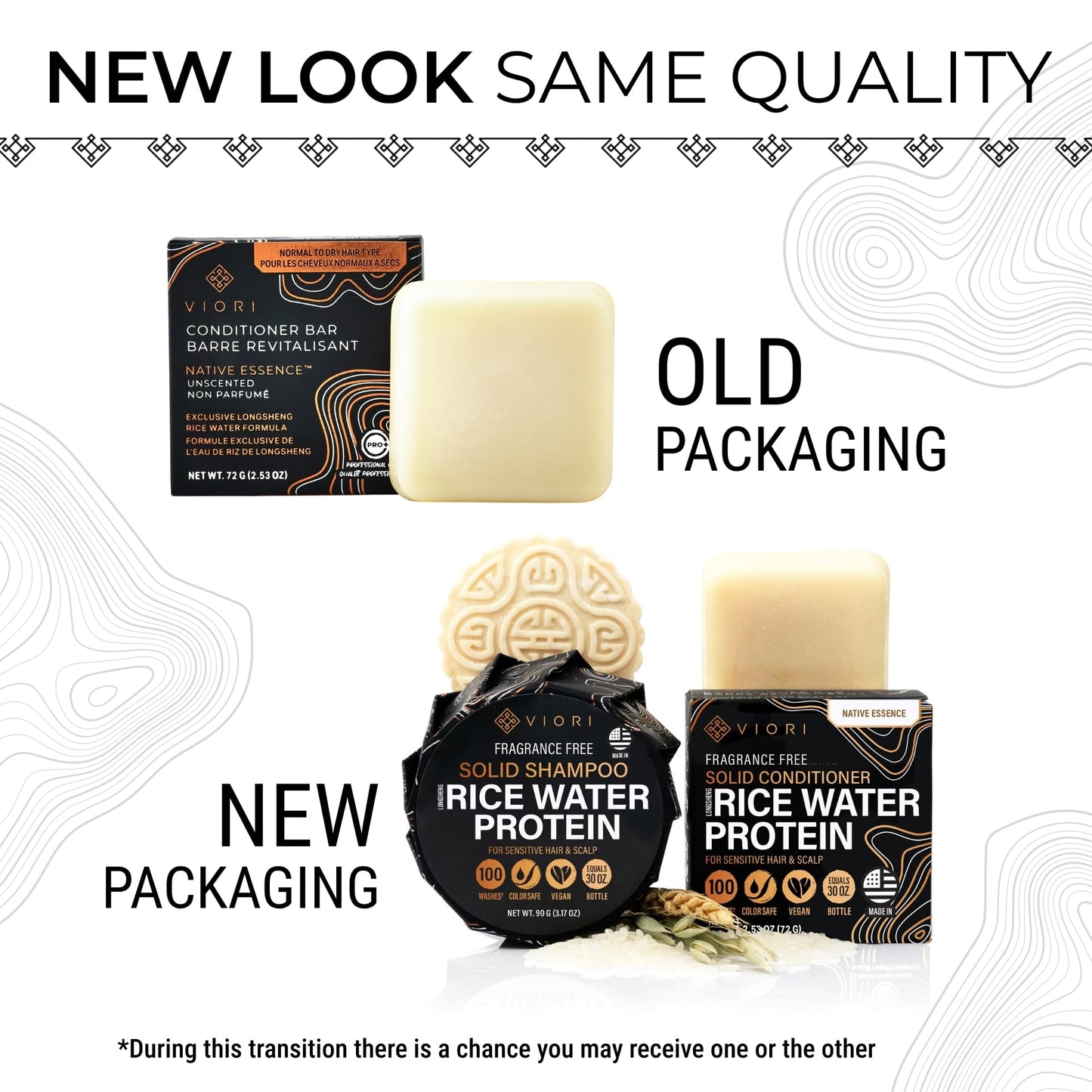 Viori Native Essence Conditioner Bar Made with Rice Water - Handcrafted All Natural Organic Conditioner