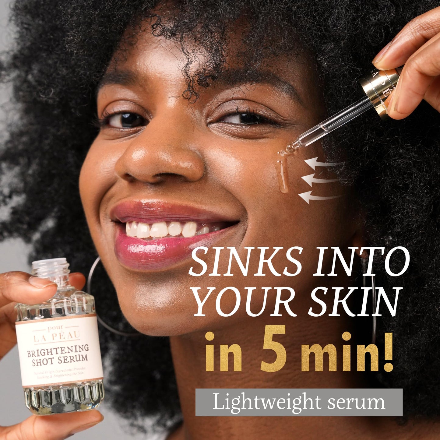 POUR LA PEAU Brightening Shot Serum | Skin Brightening Serum for Face | Organic Face Moisturizer Hyperpigmentation Serum | Hydrating Face Serum for Glowing Skin | Face Brightening Serum (1.01 Fl. Oz)