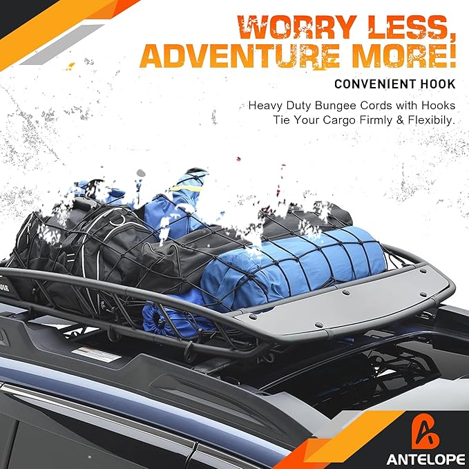 A ANTELOPE Outdoor Bungee Cord Assortment - Heavy Duty Set of 20 Bungee Cords (72") Double J Hooks - Multipurpose Elastic Straps for Fastening Tarps, ATV, Camping, Trucks, Motorcycles, Bicycles