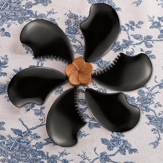 Bian Stone Gua Sha Facial Tools Scraping Massage Face Guasha Board Scraping Plate(Seahorse 2pcs)