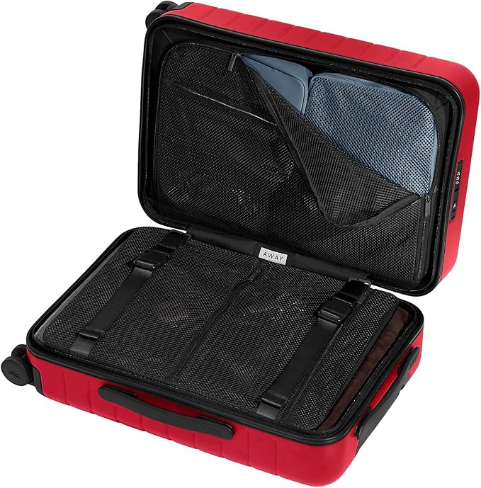 Away Carry-On Luggage, Lightweight Hardside Suitcase with Spinner Wheels, 22 Inch Airline Approved, TSA Lock, Cherry Red