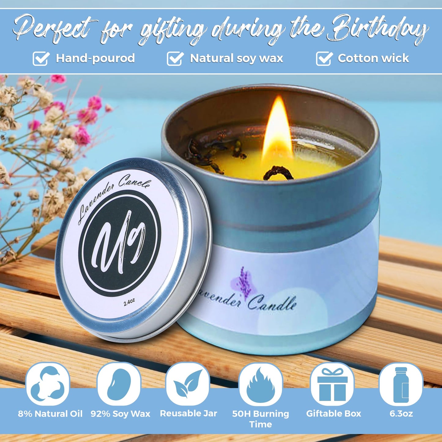 Birthday Gifts for Women – Relaxing Spa Care Package with Wine Tumbler, Bath Bombs, Candle & Socks – Self Care Gift Box for Her