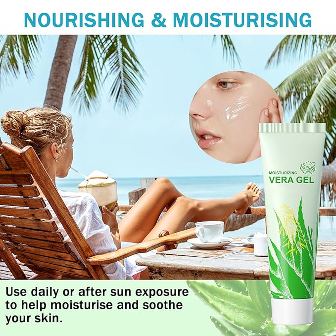 8PCS Organic Aloe Vera Gel for Face and Body,Moisturizing After Sun Lotion,Hydrating Travel Size Moisturizer,No Sticky Pure Aloe Gel for Hair,Skin,After Wax Care and After Sun Care