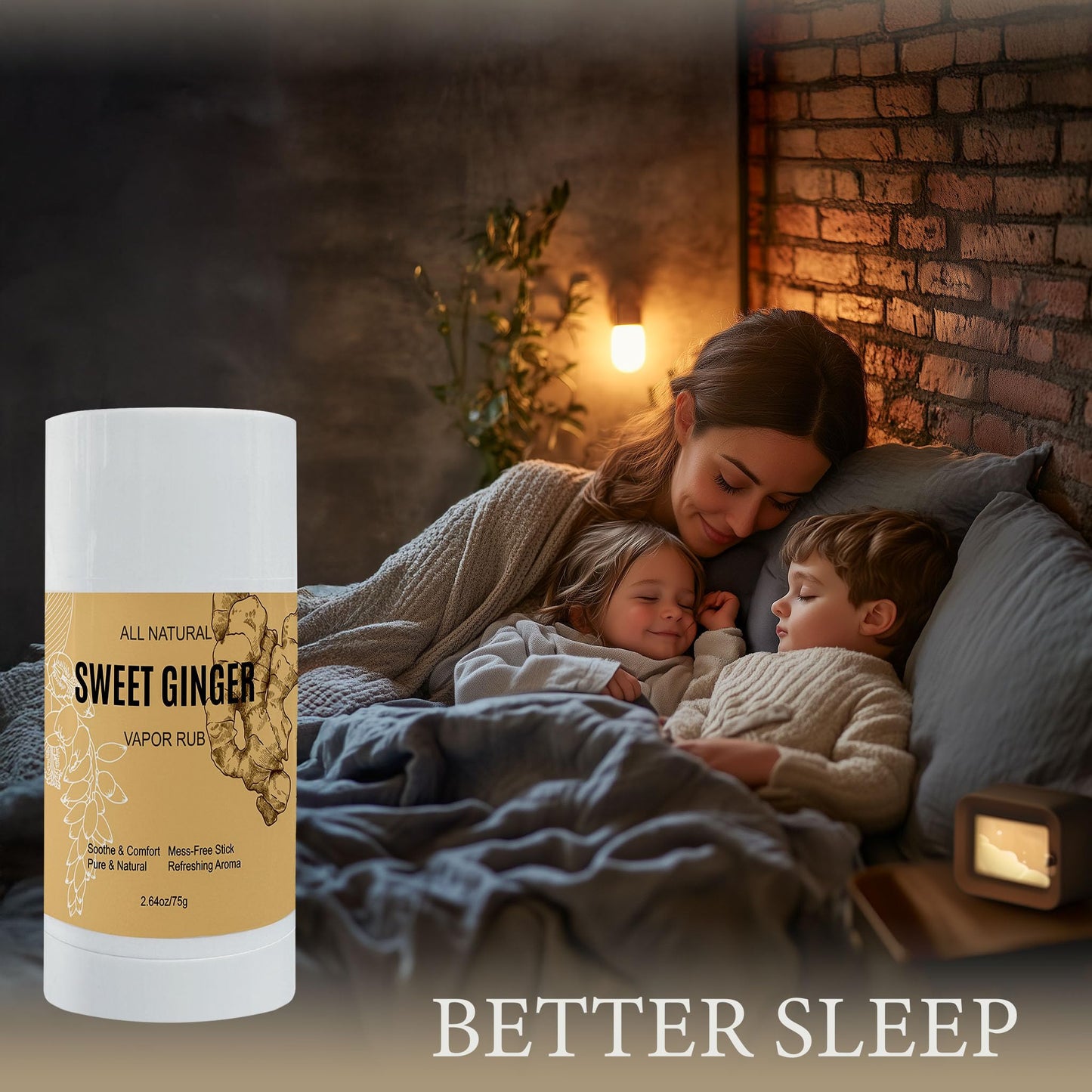 Sweet Ginger Vapor Rub Stick – All-Natural Ginger, Peppermint & Plant Extracts, Plant-Based Herbal Balm, Stick Design Easy-to-Use (2)