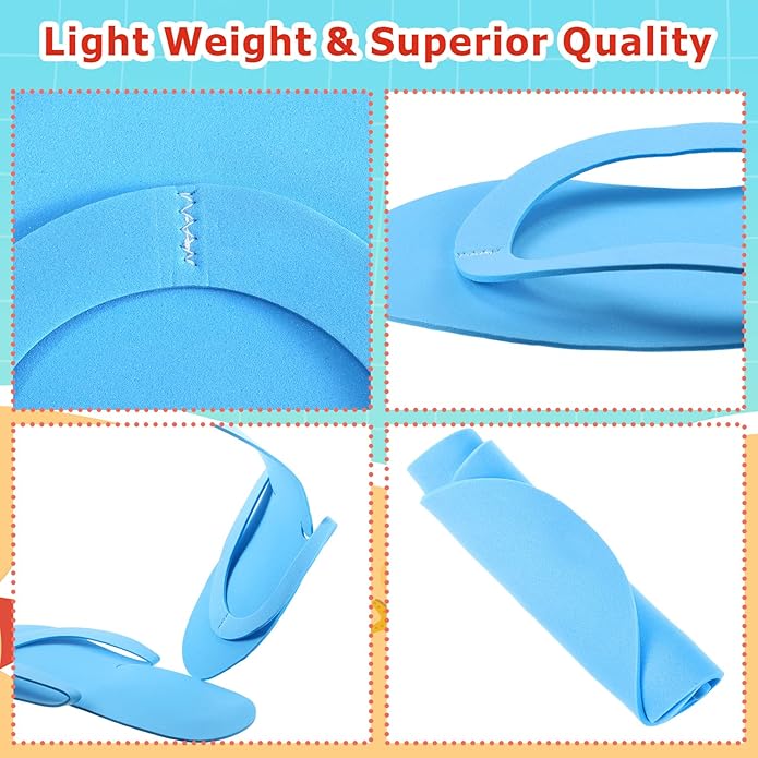 JenPen 60 Pairs Disposable Pedicure Slippers Foam Flip Flops Disposable Flip Flops Multi Color Foldable Pedicure Slippers for Guests Salon Spa Hotel Women