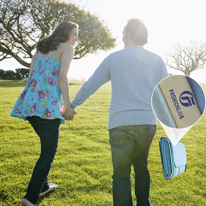 Beach Blanket Extra Large Picnic Blankes Sandproof Waterproof Outdoor Indoor Blanket Lightweight Handy Mat Portable Beach Mat for Camping Hiking Travel Park Grass 80" x 80"