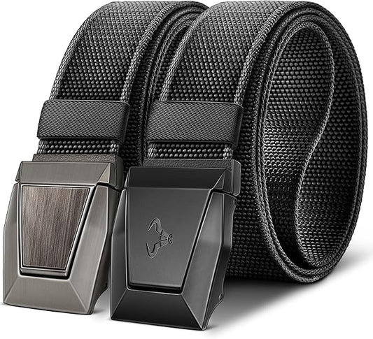 BULLIANT Men Belt 2 Pack,Nylon Web Holster Belt Stretch for Gift Men Outdoor Work Sports Hunting Hiking,Quick Release