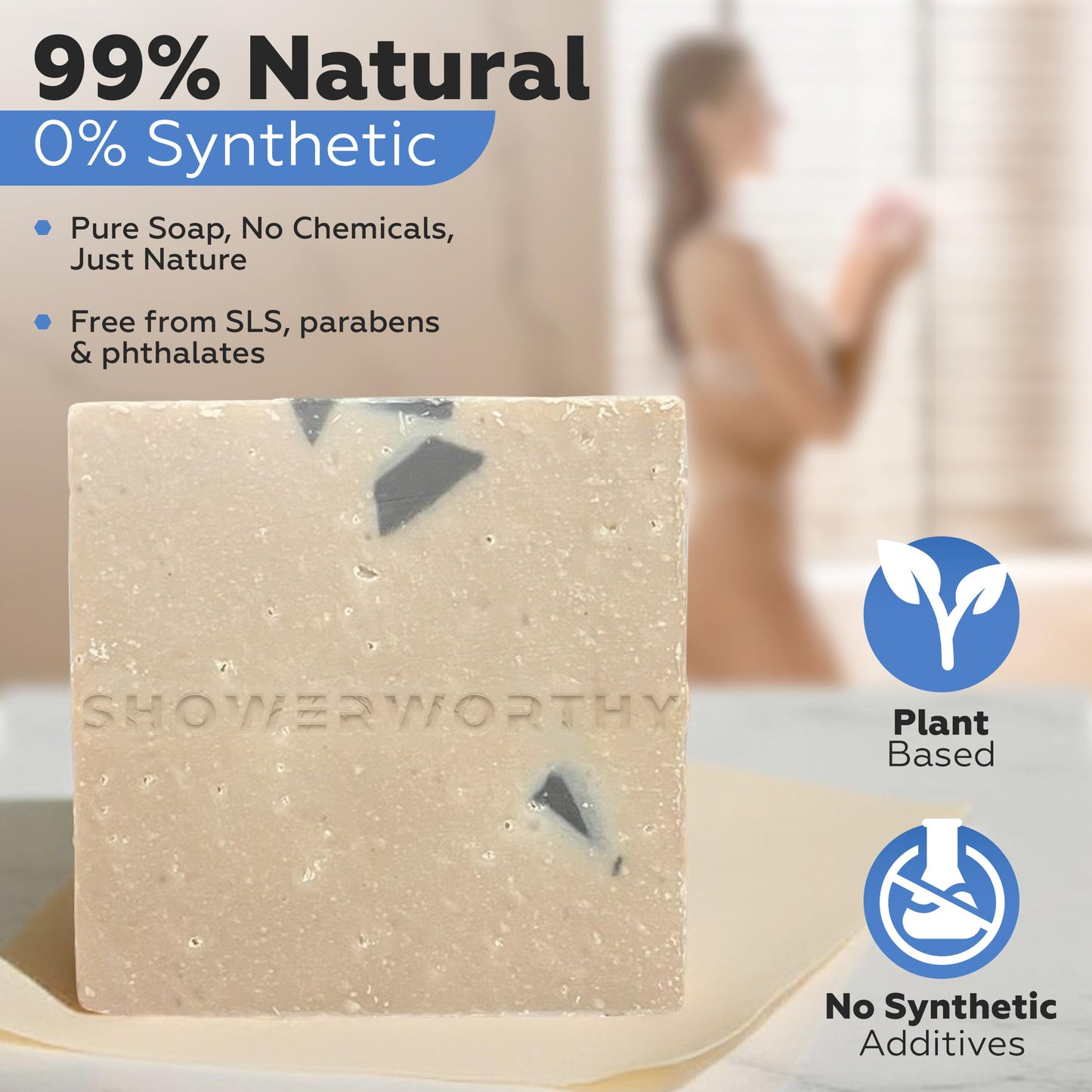 Showerworthy Plant Based Natural Bar Soap Gift Set – 8 Handmade Organic Soap Bars for Men & Women – Cold Process With Essential Oils for Moisturizing Dry & Sensitive Skin 8 Different Scents 5 oz Each