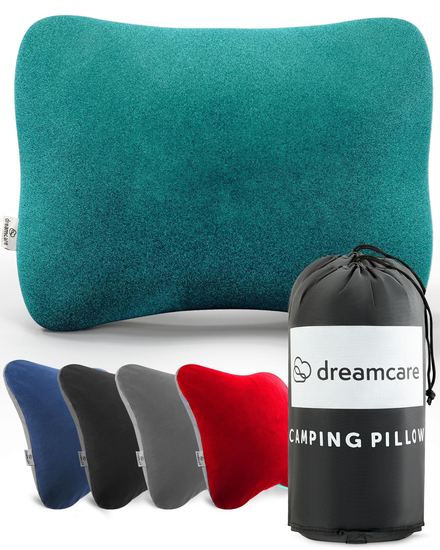 DREAMCARE Camping Pillow, Memory Foam Travel Pillow, Camping Accessories - Small Pillow Camping Essentials Camping Pillows for Sleeping, Backpacking Pillow, Travel Pillows for Sleeping (Medium,Green)