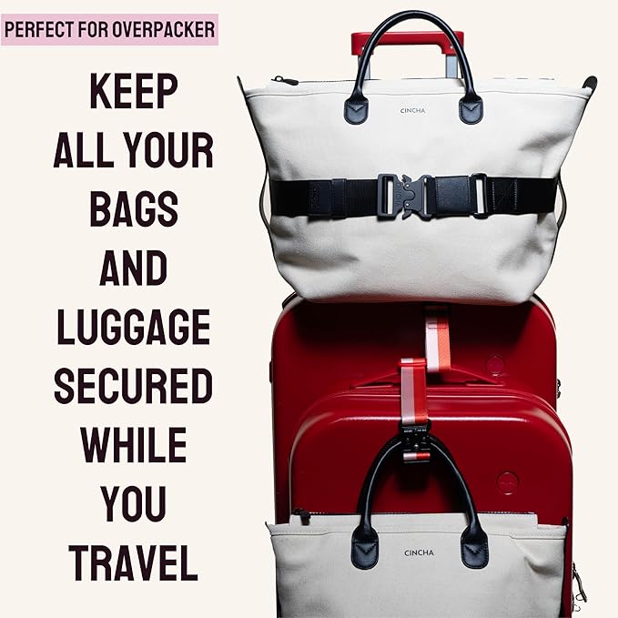 Cincha Add A Bag Luggage Strap Connectors - Connect Multiple Suitcases and Bags - Airport Travel Accessories - As Seen on Shark Tank - 2pcs (Jet)
