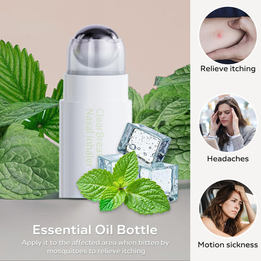 EXQUISLIFE Mint Nasal Stick with Peppermint Oil - Drug-Free Portable Nasal Inhaler for Sinus Relief & Mental Clarity, Soothing Aromatherapy Stick for Adults & Students, 1 Count (1)