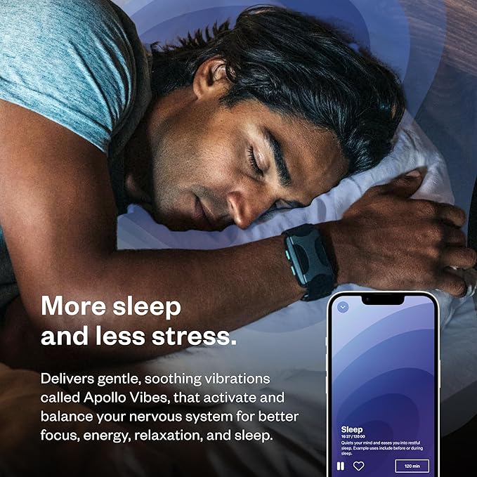 Apollo Neuro Wearable – Award-Winning Sleep & Stress Relief Device – Fall Asleep Faster, Sleep Longer & Deeper – Stimulate Calm, Boost Focus & Relaxation