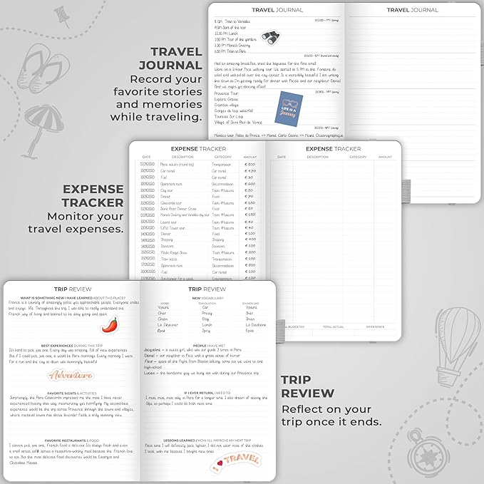 Clever Fox Travel Journal – Vacation & Trip Organizer with Budget Plan, Packing List, Travelling Expense Tracker, A5 (Foggy Alps)