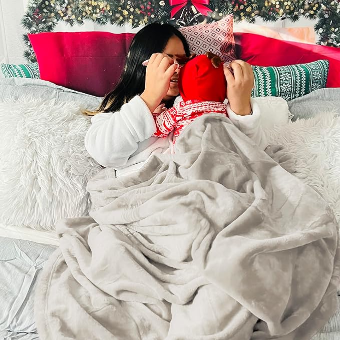 Bedsure GentleSoft Fleece Blanket King Size Linen - 280GSM Soft Lightweight Plush Cozy Blankets for Bed, Sofa, Couch, Travel, Camping