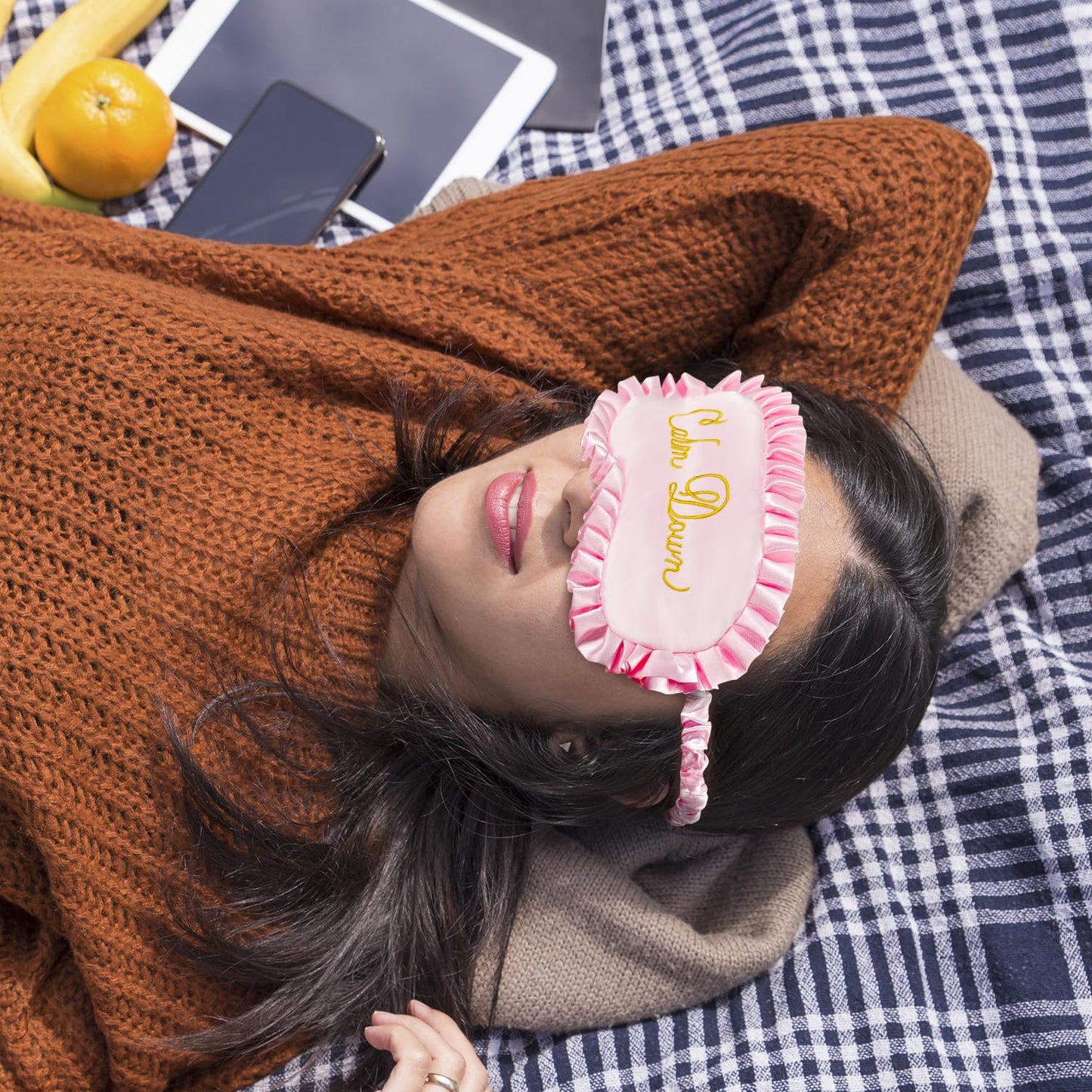 Calm Down Sleep Mask Pink Singer Merch Blindfold Eye Mask Travel Mask Eyeshade for Sleep Over Slumber Pajama Party Supplies Birthday Easter Gifts for Boys Girls Men Women