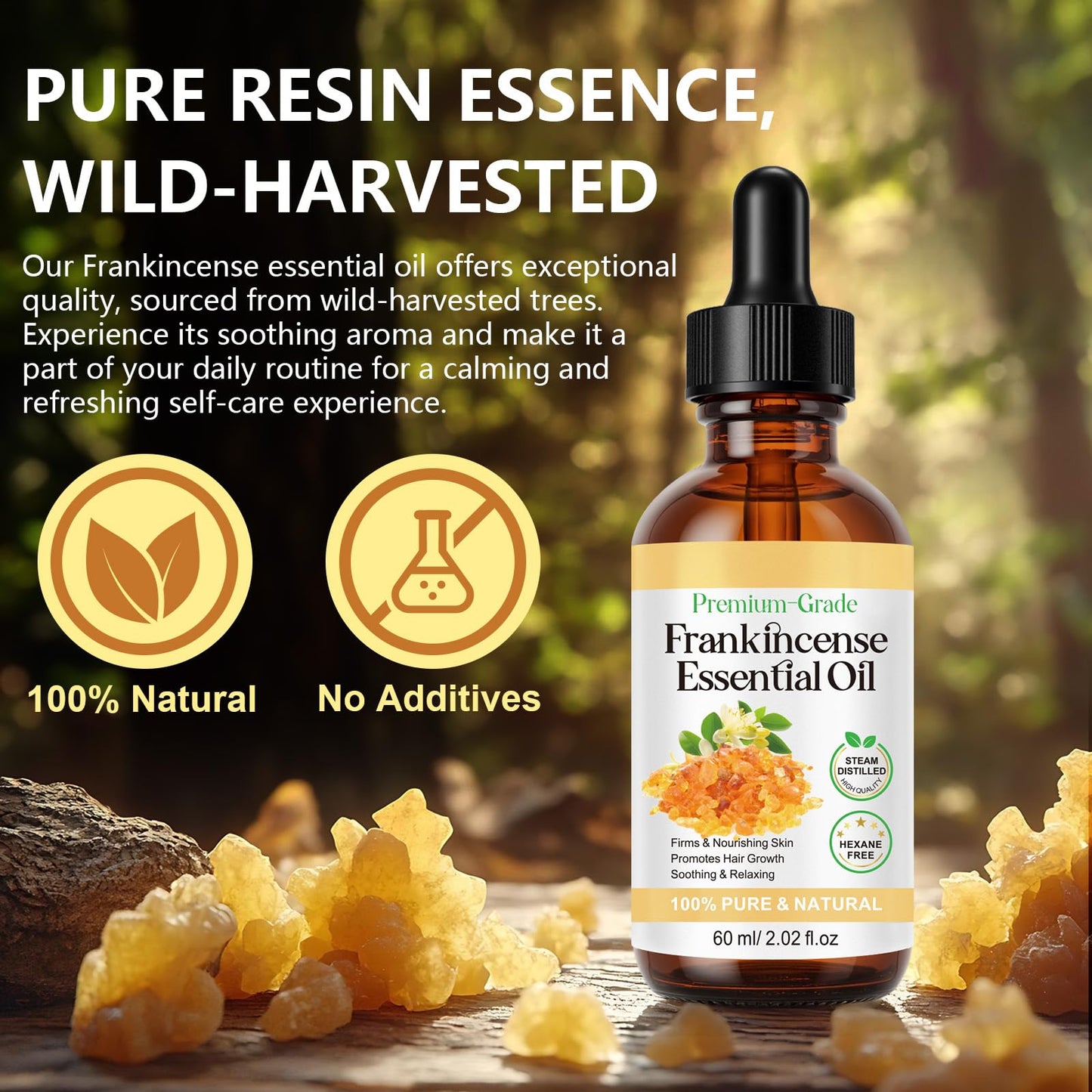2 Pack Frankincense Resin Oil for Face, Reduces Fine Lines & Wrinkles, Soothes Irritated Skin, Face Anti-Aging Anti-Wrinkles Hydrates Frankincense Essential Oil for Wrinkle