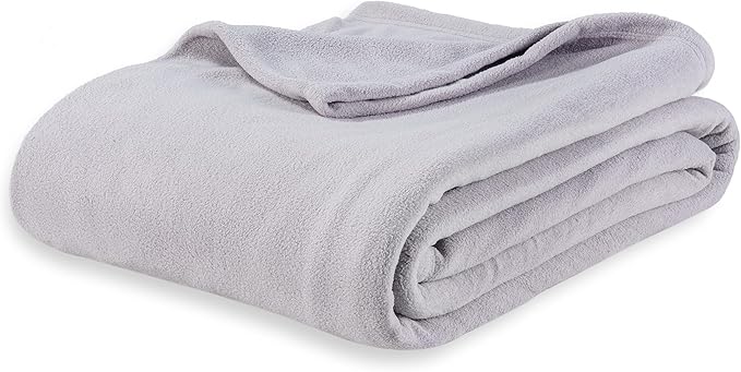 Berkshire Blanket Microfleece Queen Size Bed Blanket Chateau Gray,Lightweight Soft Breathable Plush Micro Fleece Blanket for Bed Couch Sofa,90x90 Inches