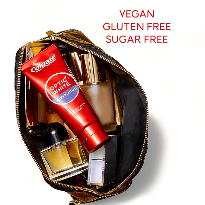 Colgate Optic White Advanced Hydrogen Peroxide Toothpaste Pack, Teeth Whitening Toothpaste, Enamel-Safe Hydrogen Peroxide Formula, Helps Remove Tea, Coffee, and Wine Stains, ICY Fresh, 2 Pack, 4.5 oz