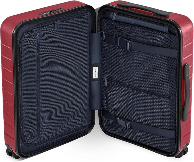 Away Carry-On Luggage, Lightweight Hardside Suitcase with Spinner Wheels, 22 Inch Airline Approved, TSA Lock, Tango Red