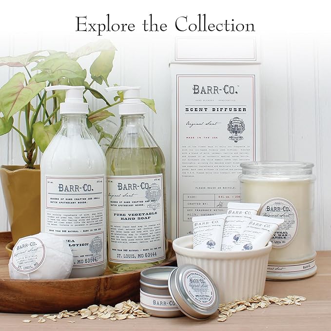 BARR-CO. Original Scent Shea Butter Lotion, Tranquil and Comforting Milky Scent with Oat, Vanilla & Vetiver, Shea Moisturizing Lotion for Sensitive Skin, 16 fl oz