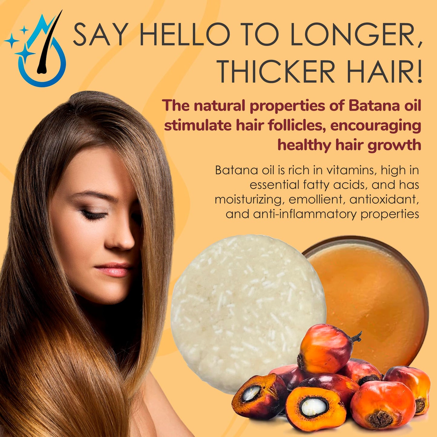 Relaxcation MADE IN USA Batana Oil Solid Shampoo Bar and Conditioner Bar for Hair Growth, Reduces Hair Loss, Hydrates Dry Hair, Improves Scalp Health Handcrafted in USA, Travel-Friendly