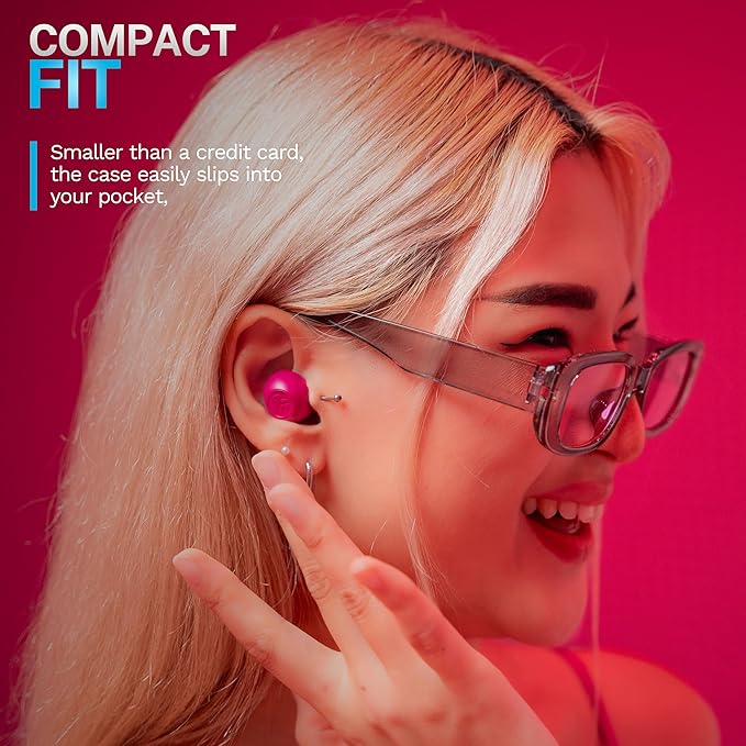 JLab Go Pop ANC True Wireless Earbuds & Charging Case, Fuchsia, Active Noise Cancelling, 10mm Drivers, Dual Connect, Customize Your Sound with App, Be Aware Mode, Compact Fit, MEMS Microphone