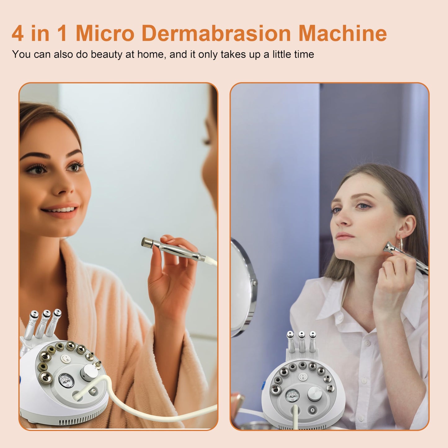 4 In 1 Diamond Dermabrasion Microdermabrasion Skin Scrubber Vacuum Facial peeling Sprayer Blackhead Acne Remover Skin Care Beauty Machine Elitzia ET33P4