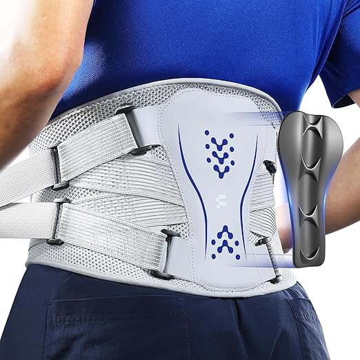 Back Brace for Lower Back Pain Relief, Ergonomic Curved Lumbar Support, Ultra Breathable Knitted Fabric, Adjustable Fit for Under Clothes, Sciatica, Scoliosis, Posture, Lifting, Size L