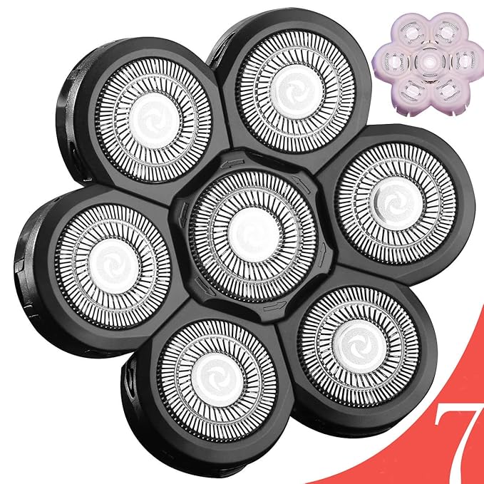 7 Blades Compatible with Wyklaus SHPAVVER shaver Head Shaver Replacement Heads 7 Heads for Many Main Brands Electric Shaver Razor Bald Men Head Shaver Blades