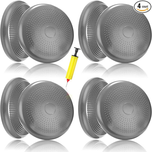 Jerify 4 Pcs Wiggle Seat Flexible Inflated Wobble Cushion Stability Balance Pad Balance Disc Sensory Seat for Men Women Fitness Physical Exercise Improving Posture Home Office