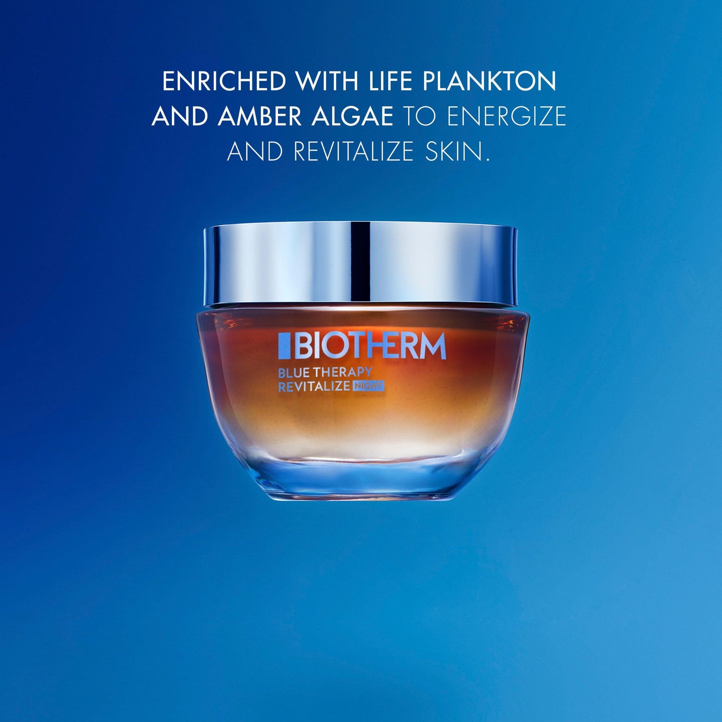 Biotherm Blue Therapy Amber Algae Revitalize Night, Anti-Aging Cream for Dehydrated and Mature Skin with Amber Algae, Nourishing and Firming Formula for a Glowing Complexion, 1.7 Fl. Oz.