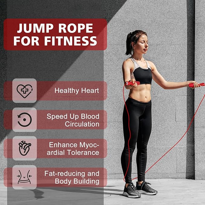 2 In 1 Cordless Jump Rope, Tangle-Free Adjustable Skipping rope for Fitness for Women Men and Kids, Adjustable Weighted Jump Rope with Ball Bearings and Memory Foam Handles indoor/Outdoor