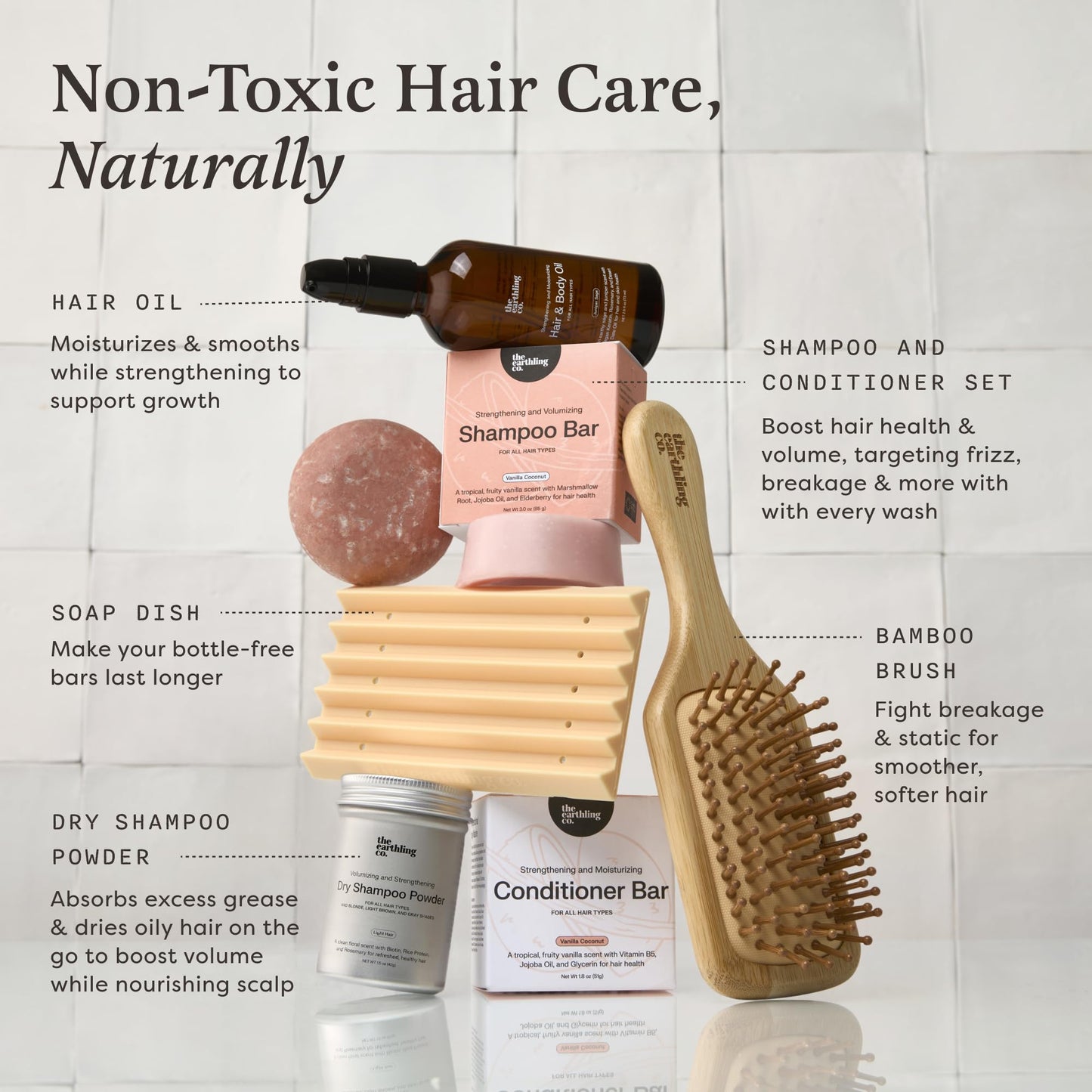 The Earthling Co. Shampoo Bar - Promote Hair Growth, Strengthen & Volumize All Hair Types-Paraben Free formula w/Natural Ingredients for Dry Hair (Sweet Sandalwood, 3 oz)