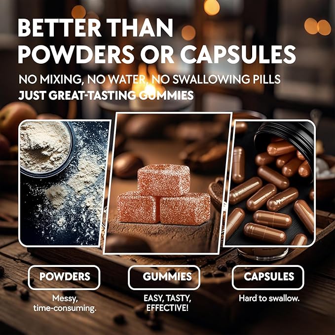 Coffee Flavor Creatine Monohydrate Gummies for Men & Women,Contains L-Taurine + Vitamin B12, Betaine, L-Citrulline for Improve Exercise Endurance, Muscle Strength -120 Count