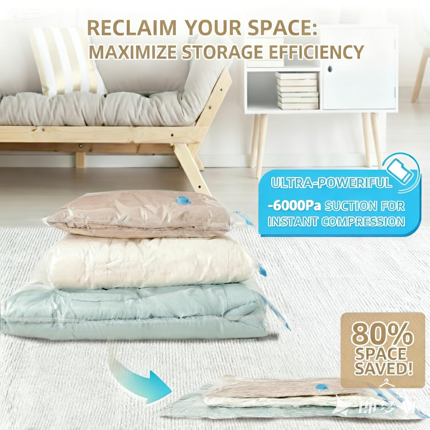 Vacuum Seal Bags with Portable Electric Pump, 12 Pack Vacuum Storage Bags for Clothing Travel, Compression Packing Space Saver Bags for Luggage Suitcase (4 Small & 4 Medium & 4 Large)