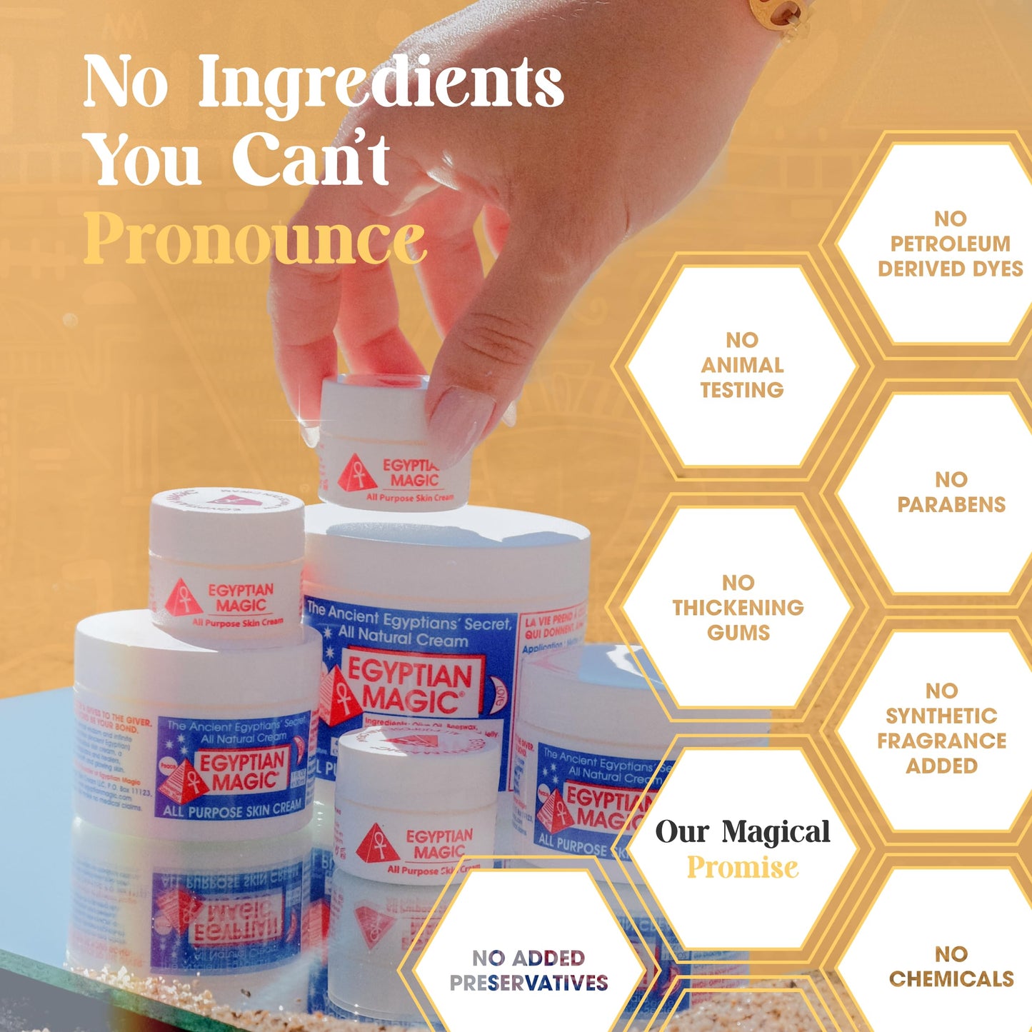 Egyptian Magic All Purpose Skin Cream - Face Moisturizer for Dry Skin Care with Royal Jelly, Honey & Olive Oil, Scar & Stretch Mark, Calming Body Balm, Travel Size, 0.25oz Jar