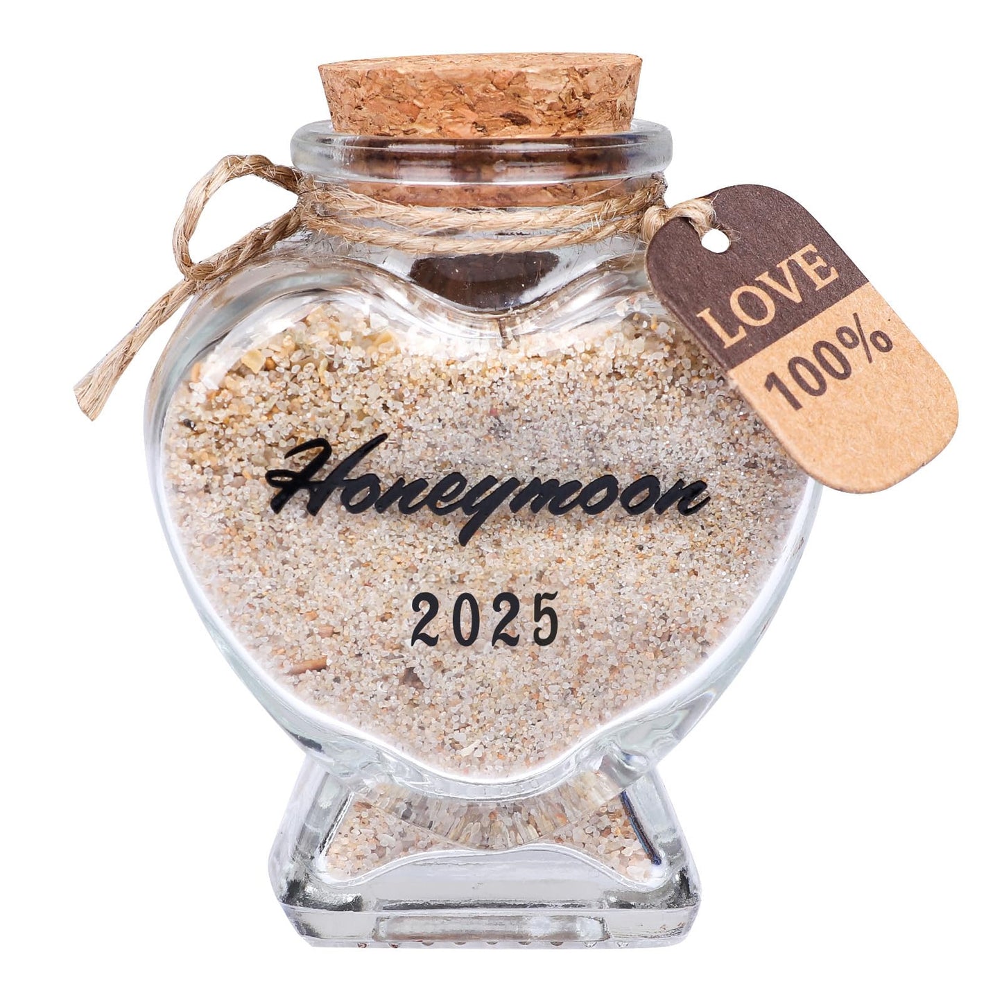 Honeymoon Sand Keepsake Jar 2025 - Honeymoon Gifts for Newlyweds Couple,Wedding,Engagement Vacation Travel - Wedding Gifts with Unique Romantic (Honeymoon Jar 2025)