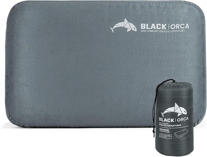 Camping Pillow, Memory Foam Travel Pillow with Portable Bag, Travel Pillows for Sleeping Hiking Pillow for Car Camping, Airplane, Backpacking