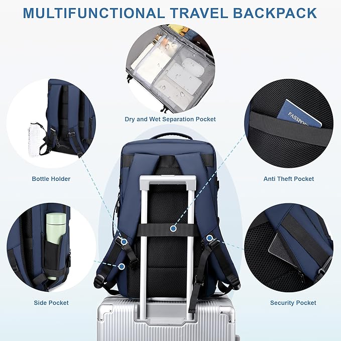 Carry On Travel Backpack, 35L-40L Expandable Extra Large Airline Approved,Lightweight Daypack for Men and Women