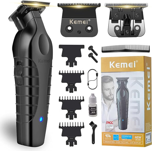 KEMEI 2299 & Extra Blade,Professional Electric Beard Trimmer for Men,Cordless Mens Hair Clippers,Barber Clippers for Hair Cutting/Mustache, Hair Clipper Kit,Trimmers for Barbers,T Liners,Zero Gapped