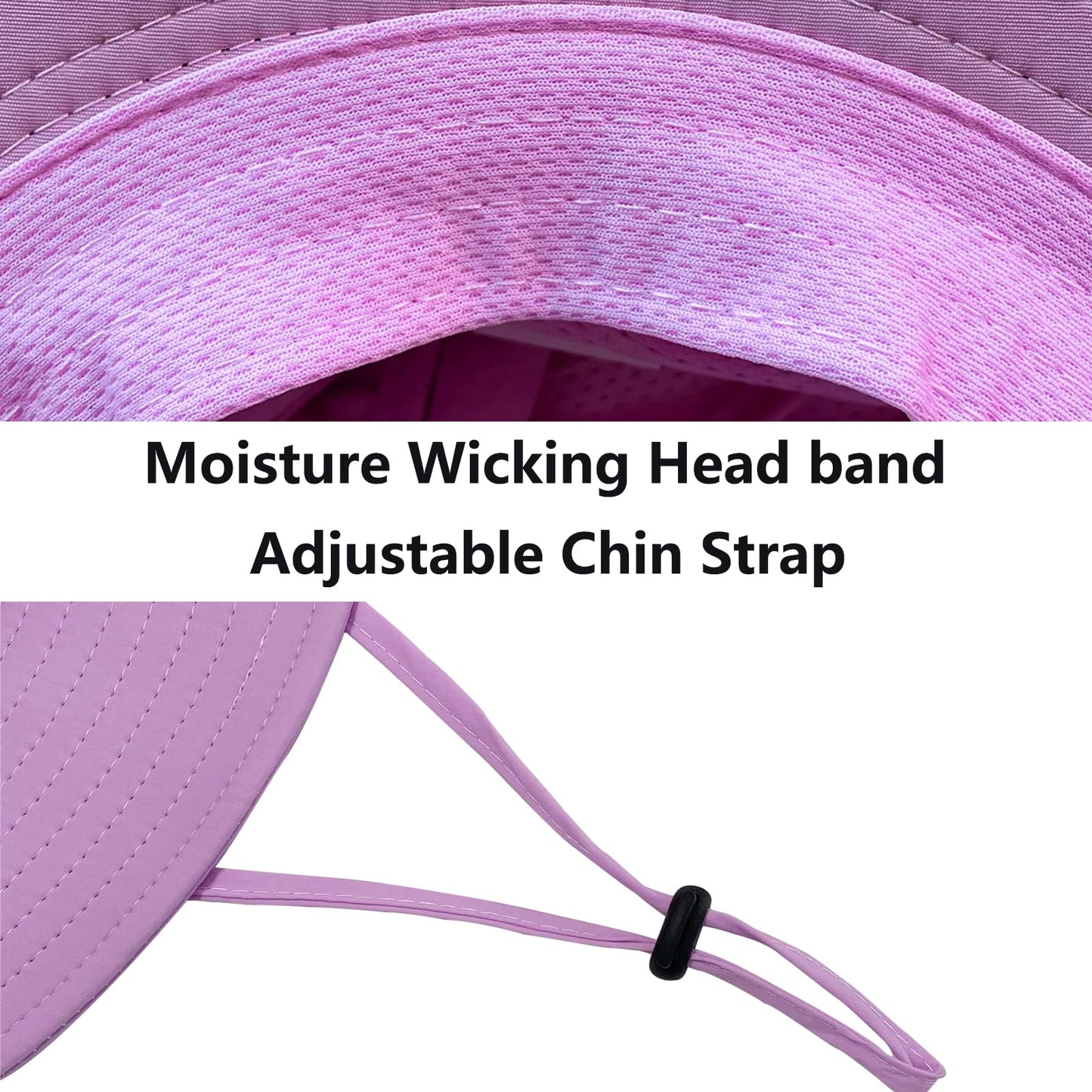 UPF 50+ Sun Fishing Hat for Men Women Wide Brim Hat with Detachable Face Cover & Neck Flap Violet